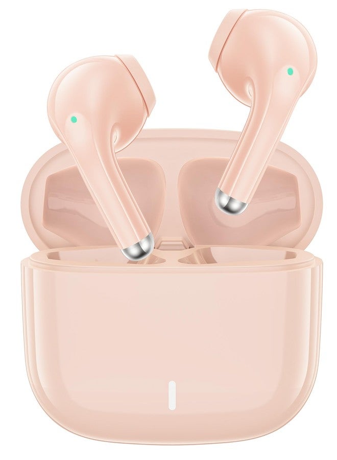 iMangoo Wireless Earbuds 5.3 Bluetooth Headphone Small Ear Bud for Women Girls, All Day Ready Workout Sports Gym Earphones for Apple/Android for iPhone 17 Air 16 16e 15 Pro Max 14 13 for Samsung S25 S24 Pink - Image 1