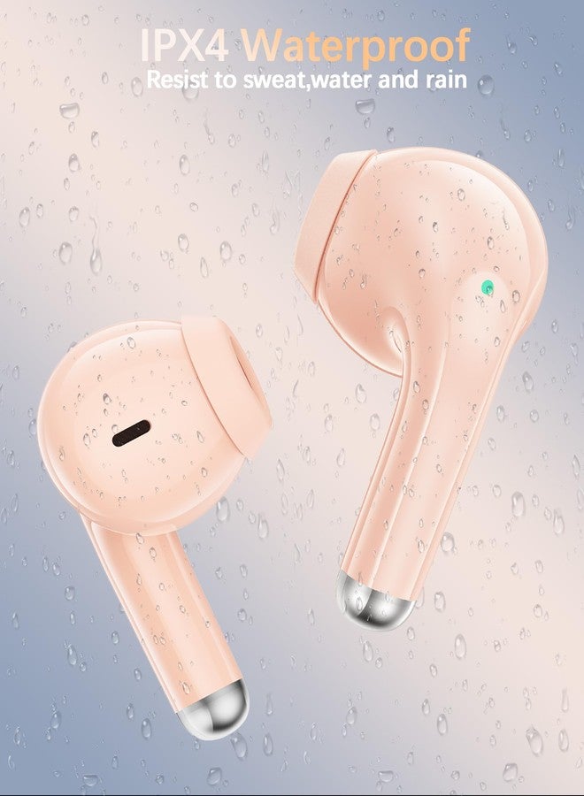 iMangoo Wireless Earbuds 5.3 Bluetooth Headphone Small Ear Bud for Women Girls, All Day Ready Workout Sports Gym Earphones for Apple/Android for iPhone 17 Air 16 16e 15 Pro Max 14 13 for Samsung S25 S24 Pink - Image 4