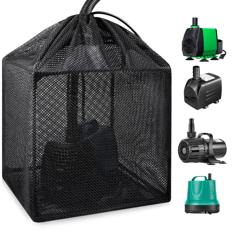 OUMEE 122in Pump Filters Bag Pond Barrier Bag Large Pump Mesh Bags for Outdoor Water Koi Fish Ponds 122 in - Image 2