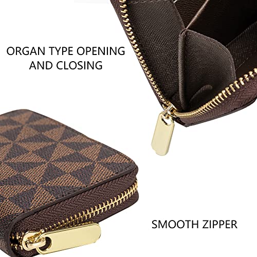 Veki Women's Credit Card Holder, RFID Leather Zipper Wallet, Small Zipper Card Case for Men and Women (White) - Image 5