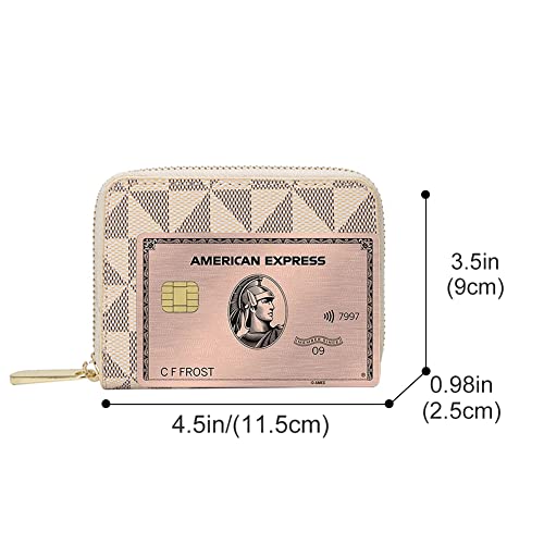 Veki Women's Credit Card Holder, RFID Leather Zipper Wallet, Small Zipper Card Case for Men and Women (White) - Image 2