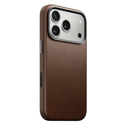 NOMAD Traditional Leather Case Brown Compatible with iPhone 17 Pro Leather Magsafe Charging Compatible Phone Case for iPhone 17 Pro - Image 1