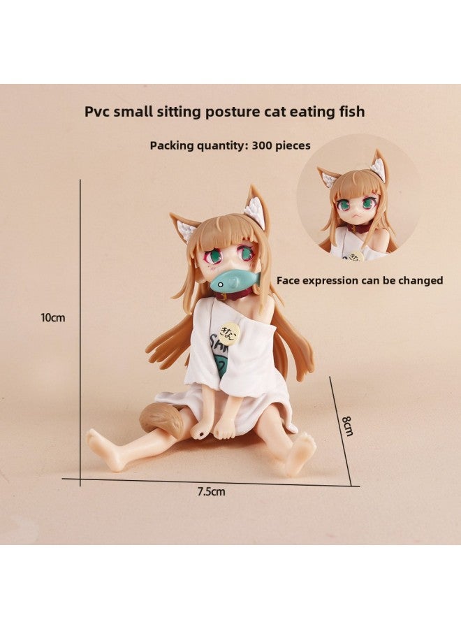 Women's Figure Collection Of Fulian Aniya Irena Sonia Nana Yukino Hatsune Conner Camu Y-Color:36 Sitting Cat Eats Fish (packed In Bags)  - Image 1