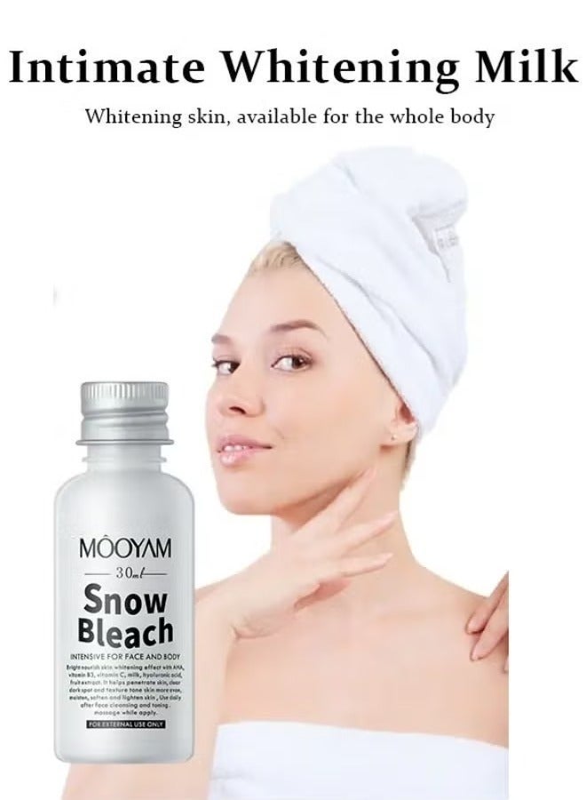 MOOYAM Snow Bleach Cream Intensive Brightening Treatment for Face and Body Skin Tone Correction and Dark Spot Removal for External Use Only 30ml - Image 3