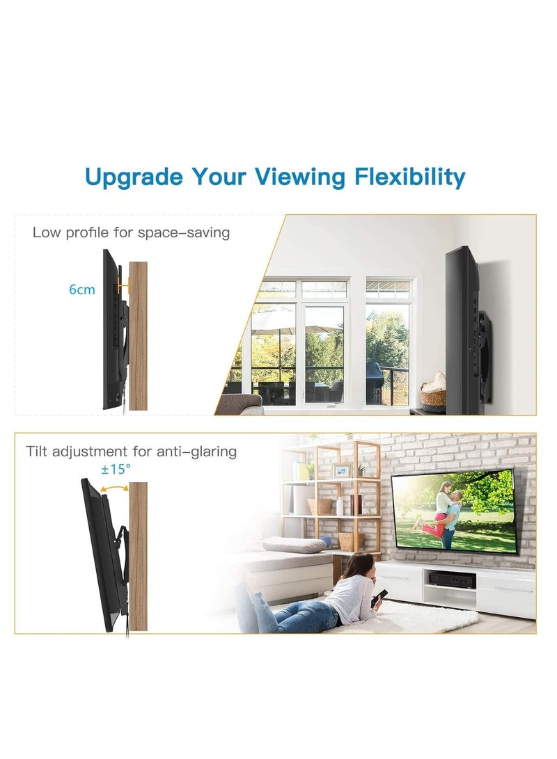 26" - 75" Fixed TV Wall Mount Bracket, Universal Tilt TV Heavy Duty Wall Mount Adjustable TV Stand for LED LCD OLED Plasma TV with Super Strong 50kg Weight Capacity VESA up to 700 x 400 - Image 5