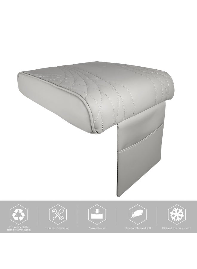 3XR Universal Car Armrest Cover Cushion, High Resilience Memory Foam Center Console Pad Protector, Waterproof PU Leather, Anti-Wear Elbow Support, Non-Slip Interior Accessories for SUV, Sedan, Truck, Jeep (Grey, 5412) - Image 4