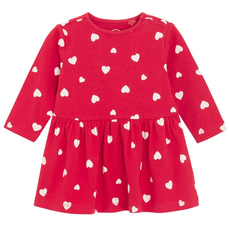كول كلوب من سمييك RED COTTON DRESS L/S