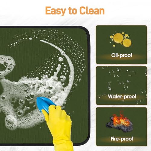 Amerbro 24x31in Heat Resistant Grill Mats for Outdoor Grill to Protect Your Prep Table and Outdoor Grill Table - Fire Proof & Water Proof & Oil Proof BBQ Mat - Green（1mm） - Image 4