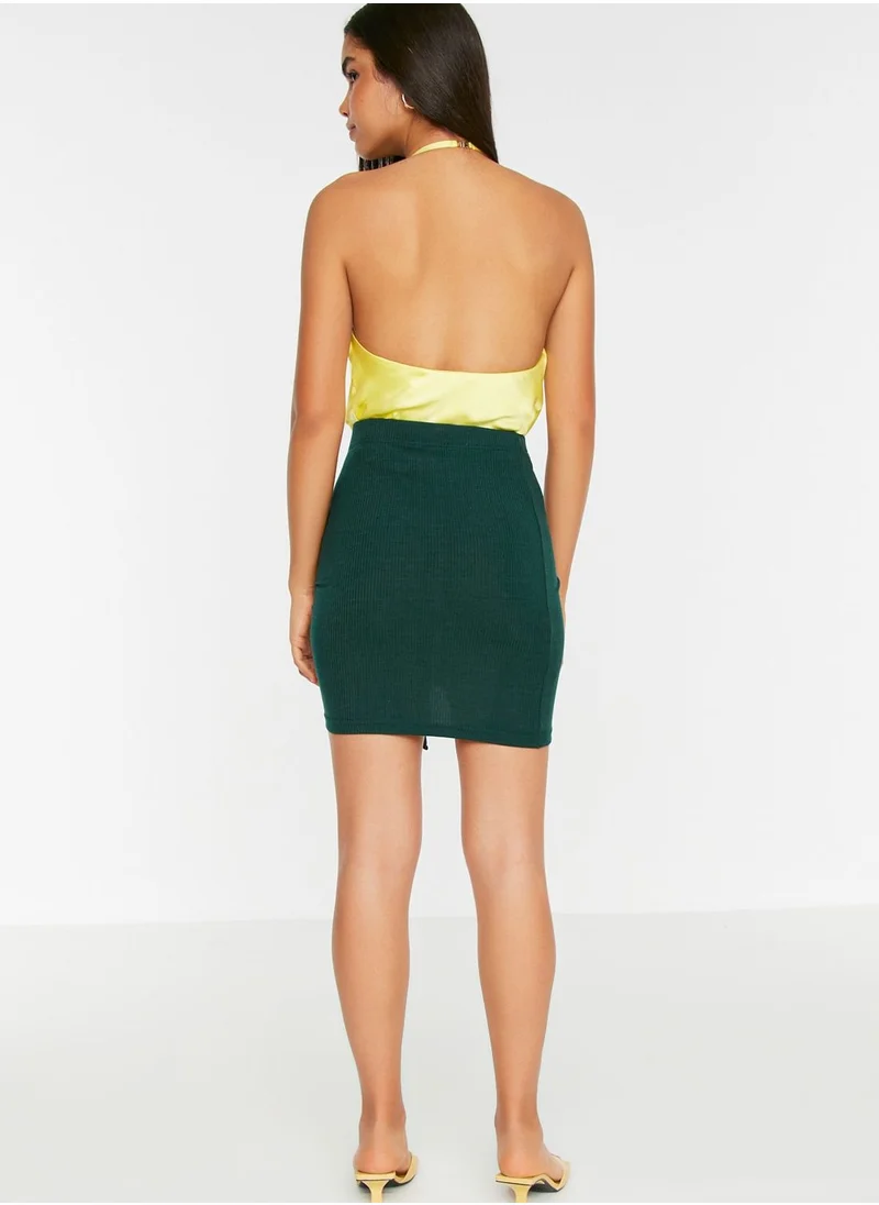 trendyol High Waist Ruched Mini Skirt