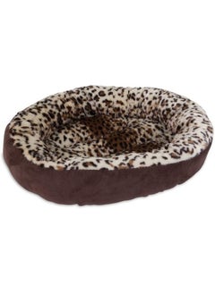 AMICA Luxurious Pet Round Animal Print Pet Bed For Dogs And Cats (Large * Brown)  - Image 3