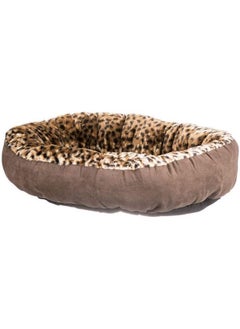AMICA Luxurious Pet Round Animal Print Pet Bed For Dogs And Cats (Large * Brown)  - Image 5