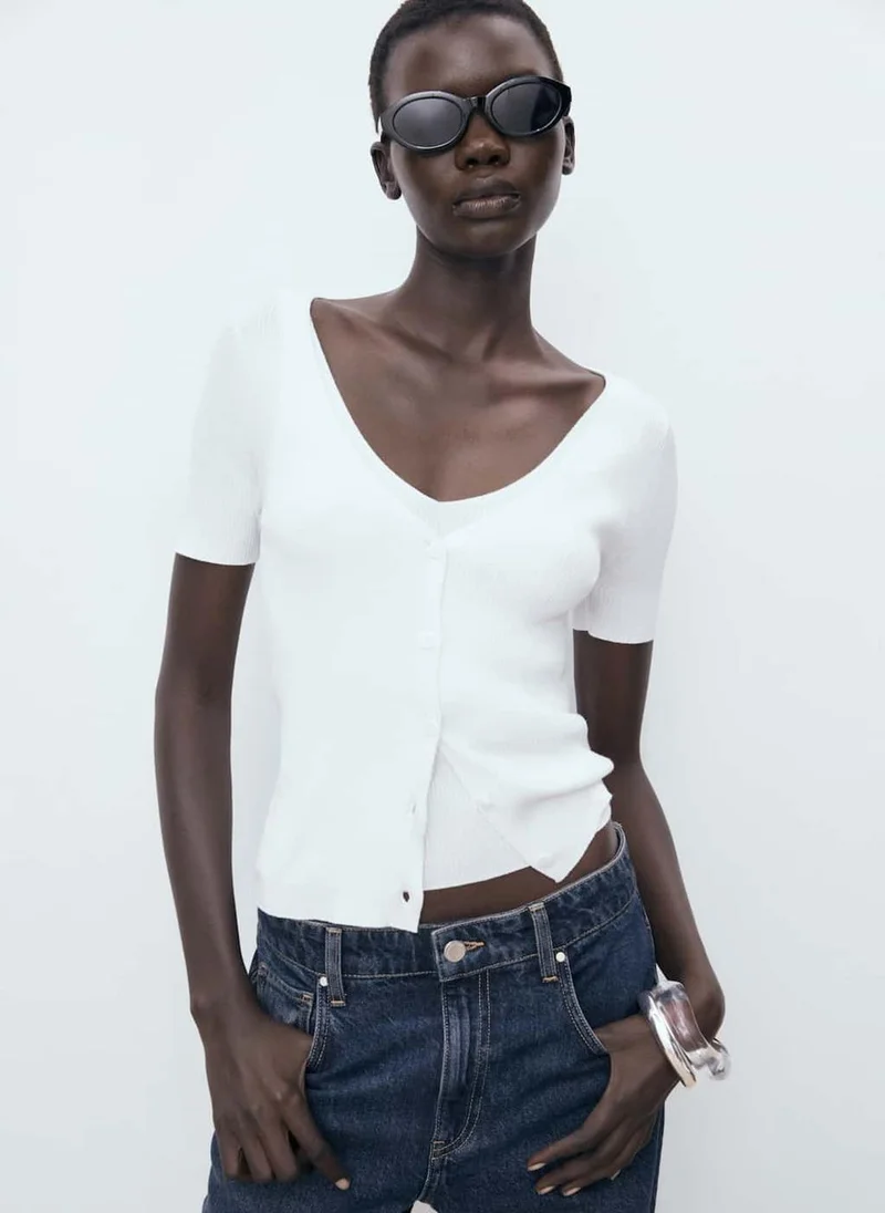 MANGO Mixed Ribbed Sweater