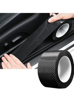 SYOSI Car Door Edge Guards, Scratch Cover Sill Protector Bumper Protector 5D Carbon Fiber Car Wrap Film Automotive Self-Adhesive Anti-Collision Film Fits for Most Cars (1.2In x 33Ft, Black)  - Image 1