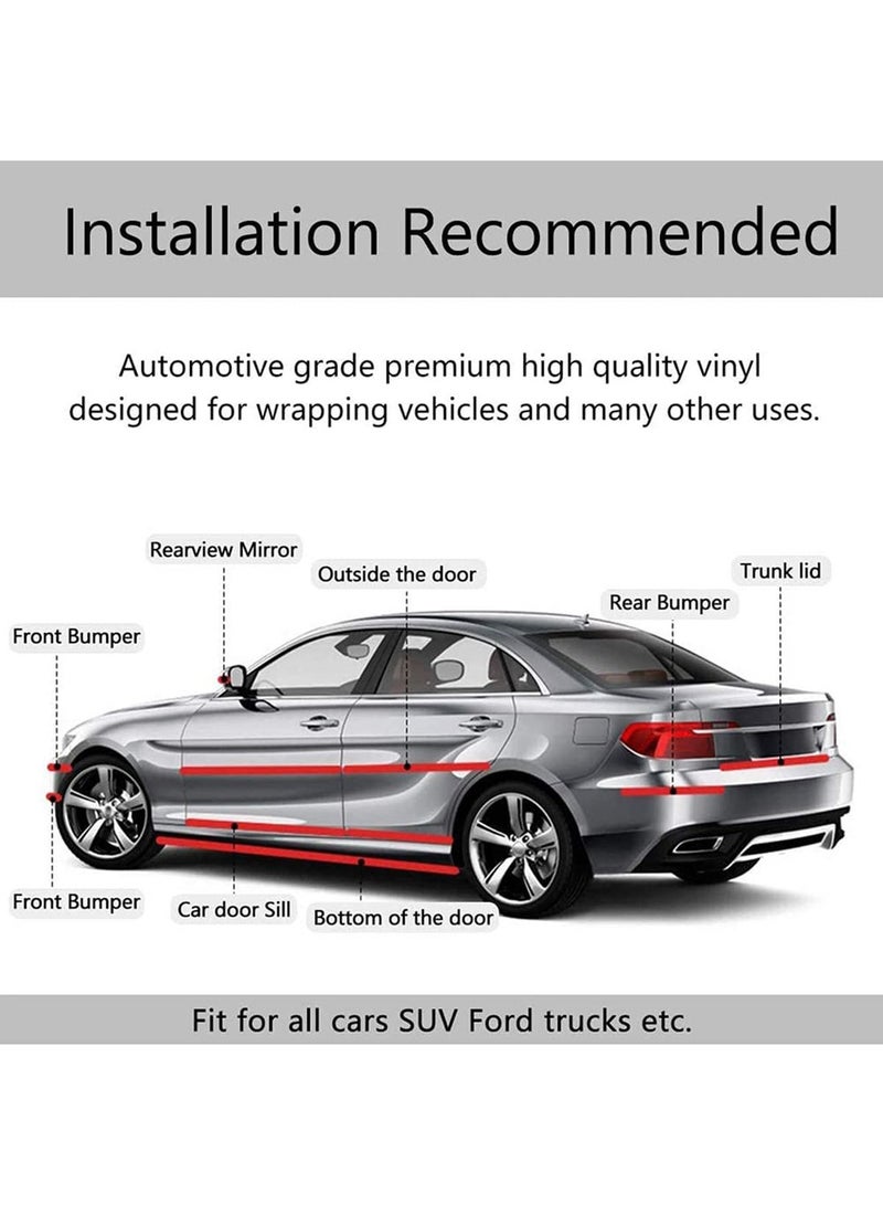 SYOSI Car Door Edge Guards, Scratch Cover Sill Protector Bumper Protector 5D Carbon Fiber Car Wrap Film Automotive Self-Adhesive Anti-Collision Film Fits for Most Cars (1.2In x 33Ft, Black)  - Image 5