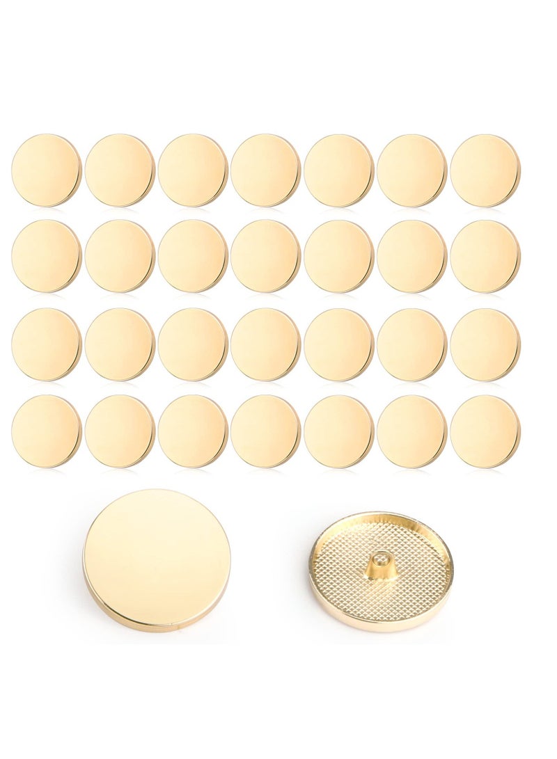 30PCS Metal Flat on Alloy Shank Golden onsMetal Round Shaped Sewing Jacket Shirt Trousers ons for DIY Crafts and Jewelry Making 25MM  - Image 1