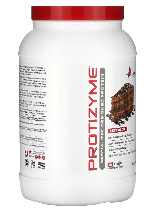 Metabolic Nutrition Protizyme Specialized Designed Protein Chocolate Cake 2 lb (910 g) - Image 2