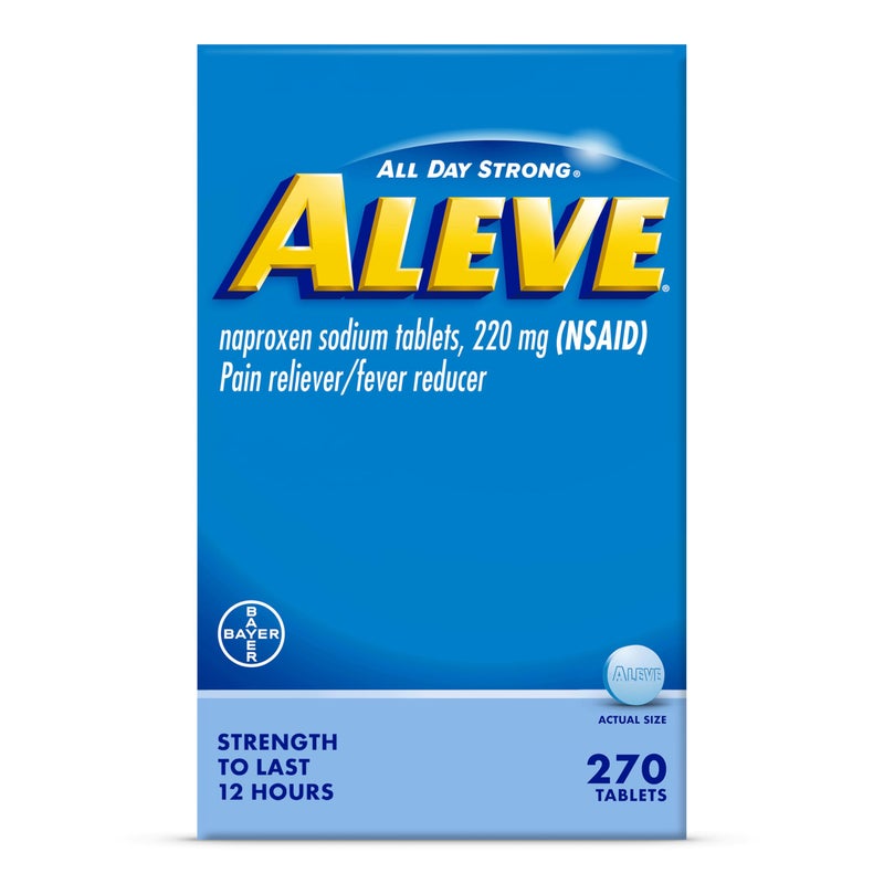 Aleve أقراص أليف لتخفيف الألم وخفض الحمى، نابروكسين صوديوم، تخفيف ألم الصداع، تخفيف آلام الظهر والجسم، 270 حبة - Image 1