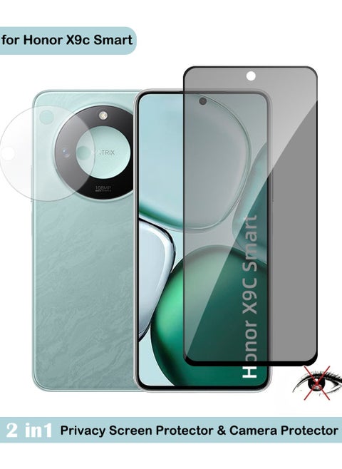 واقي شاشة وكاميرا لهاتف Honor X9c Smart 5G، واقي شاشة وكاميرا، شفاف عالي الجودة، تغطية كاملة، يحمي من الخدوش والصدمات.