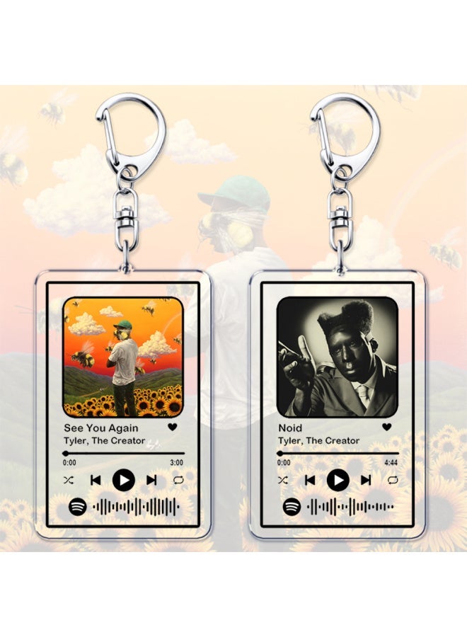 Generic Popular Rap Singer Chromakopia Keychain for Women AccessoriesSee You Again Music Playlist Code Keying Jewelry Fan Friends Gifts-Color:Noid-Ships From:CHINA  - Image 2