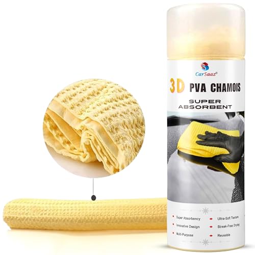 CAR SAAZ Super Absorbent PVA Chamois | Leather Towel for Car, Office, Home Cleaning | Super Absorption Chamois Capacity of 250 Ml Water(43X32 cm) (Pack of 1) - Image 1