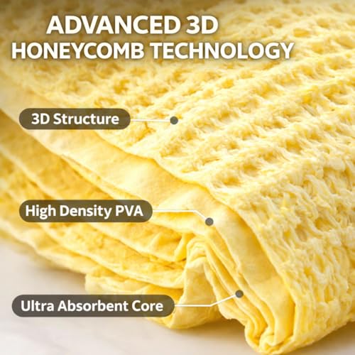 CAR SAAZ Super Absorbent PVA Chamois | Leather Towel for Car, Office, Home Cleaning | Super Absorption Chamois Capacity of 250 Ml Water(43X32 cm) (Pack of 1) - Image 5