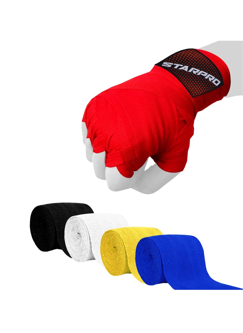 Starpro Boxing Hand Wraps - Carbon Woven Cotton Bandages - 2.55m 3.5m 4.5m - Boxing Wraps For Men Women Kids for Training Sparring Fitness & Martial Arts  - Image 1
