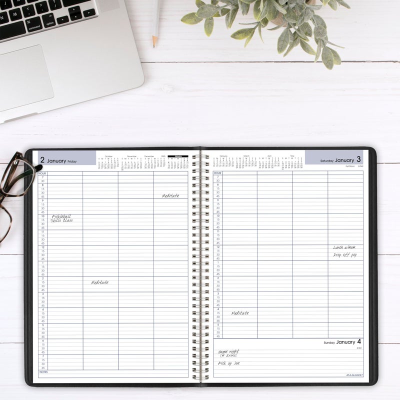AT-A-GLANCE 2026 Appointment Book Planner, Daily, Four Person Group Planner, 8" x 11", Large, Quarter-Hourly, DayMinder, Black (G5600026) - Image 2