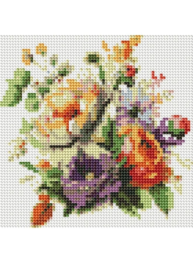 Diamond Painting Kit 5D Diamond Art Set for Kids & Adults DIY Wall Decor Craft,  Peonies Boquet Design, Acrylic Diamonds, Adhesive Canvas with Wooden Frame, Relaxing Hobby Art Kit, 20x20 cm - Image 3