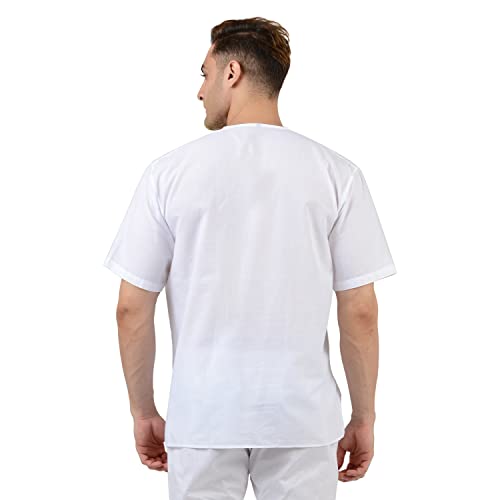 Maharaja Men's Cotton Straight Fit White Short Kurta | Pack of 2 [MSHK010.10-40] - Image 4