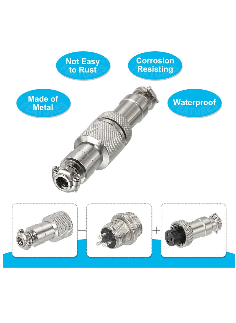Excefore - 5pcs Aviation Connector GX12 3 Pins 12mm Male Female Wire Panel Aviation Connector Plug Socket for Aviation, High-Speed Rail, Ships - Image 1