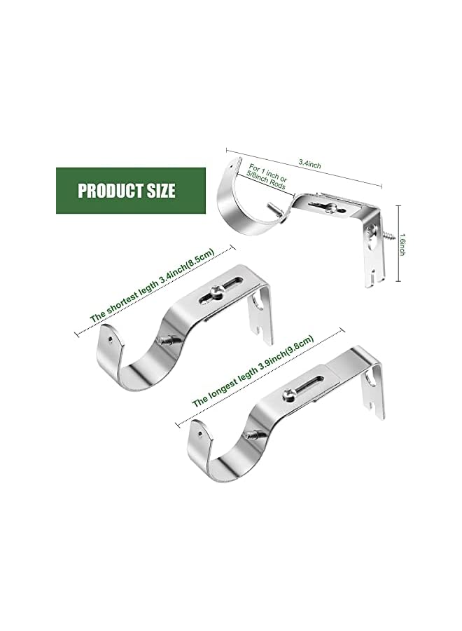 erorex 6 Pack Adjustable Curtain Rod Brackets, Heavy Duty Drapery Rod Holders, Hardware Window Curtain Rod Support Hanger for 1 Inch Rod with Installation Screws, Durable and Anti-rust  - Image 2