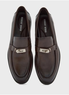 Robert Wood Buckle Detail Formal Loafers  - Image 4