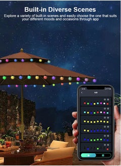 Perfii 50 Bulbs RGB String Lights, Smart Outdoor Decor with Remote, App Control and WiFi Color Changing Music Sync, Waterproof, Indoor Outdoor Decor  - Image 2