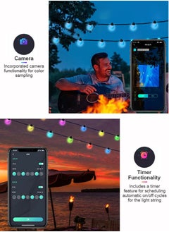 Perfii 50 Bulbs RGB String Lights, Smart Outdoor Decor with Remote, App Control and WiFi Color Changing Music Sync, Waterproof, Indoor Outdoor Decor  - Image 3