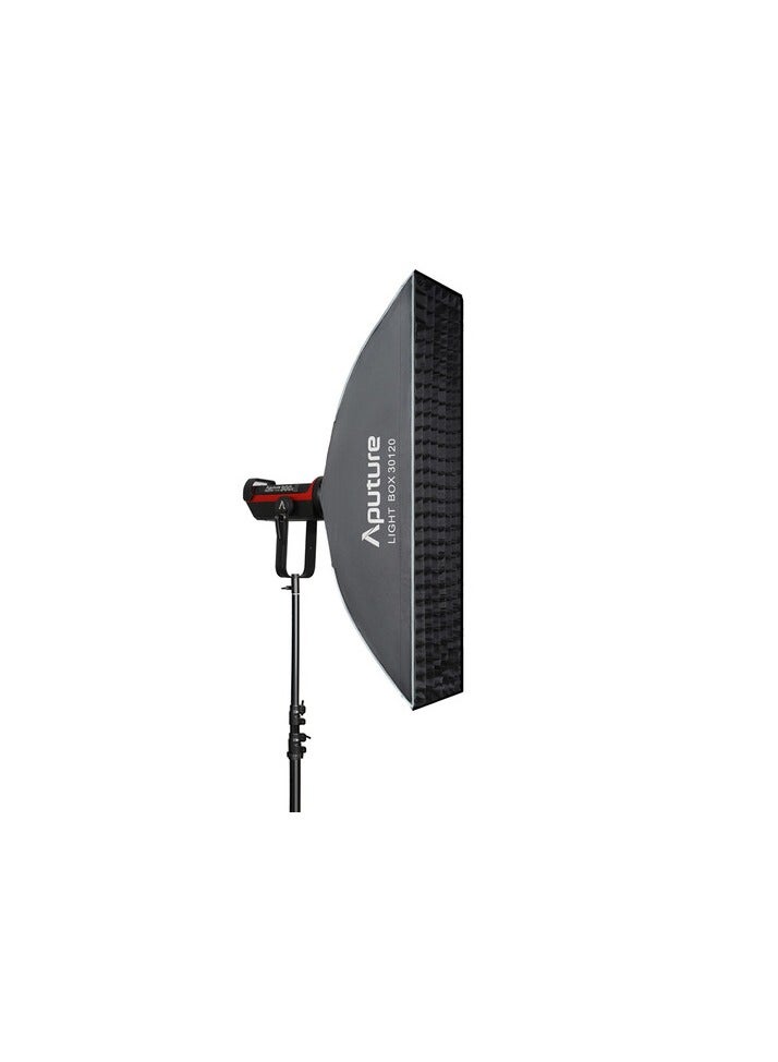 أبتشر Aputure Light Box 30×120 cm Narrow Rectangular Softbox – Bowens‑Mount 12″×48″ Strip Lightbox with 1.5/2.5‑Stop Diffusion, 45° Grid, Quick Folding, Carry Bag - Image 1