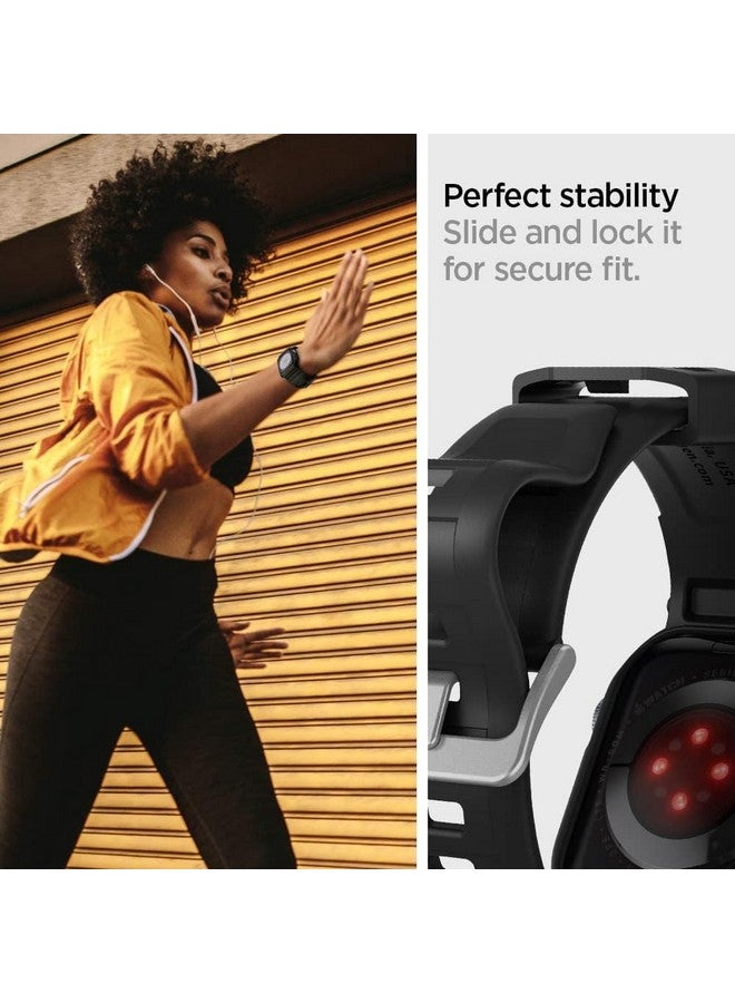 Sounce Sounce Rugged Armor Bands Compatible with Apple Watch Band Strap for iWatch Series 8 7 6 5 4 3 2 SE [Watch NOT Included] (42MM 44MM 45MM / 49MM Ultra, Black) - Image 5