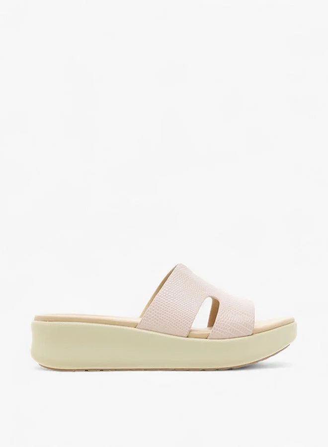 Paprika Women's Cutout Textured Slip-On Sandals