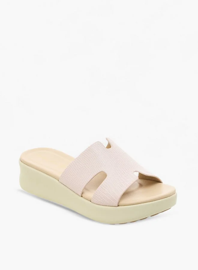 Paprika Women's Cutout Textured Slip-On Sandals