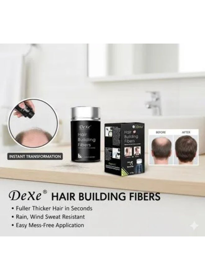Dexe Hair Building Fibers 3 pcs Set  Instantly Conceal Hair Loss Natural Thickening Fibers Fast and Quick Hair Fiber Powder Hair Shadow Powder Hair Root Concealer Dark Brown 02 - Image 4