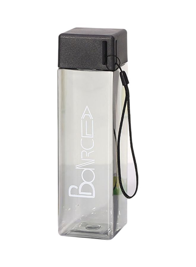 NIBEMINENT Cute Square Water Bottle Clear/Black 19.5x5.5x5.5cm - Image 1