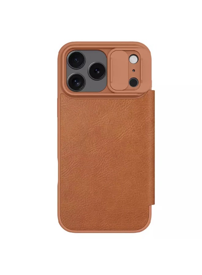 Nillkin Qin Pro Series Leather Flip Case for iPhone 17 Pro Max (6.9”, 2025) – Premium Textured Leather, Card Slot, Ultra-Slim Full Protection Cover - Image 1