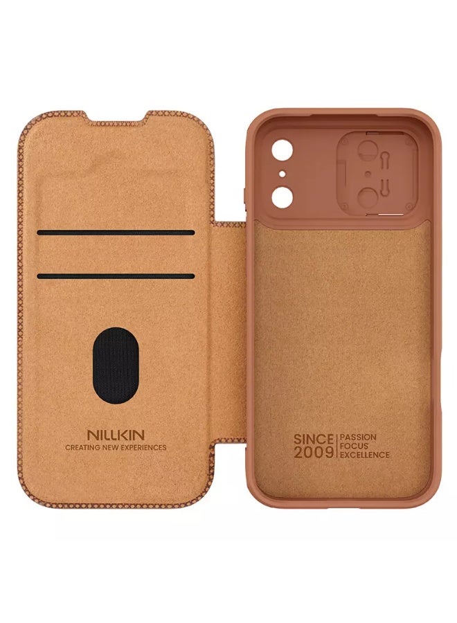 Nillkin Qin Pro Series Leather Flip Case for iPhone 17 Pro Max (6.9”, 2025) – Premium Textured Leather, Card Slot, Ultra-Slim Full Protection Cover - Image 5