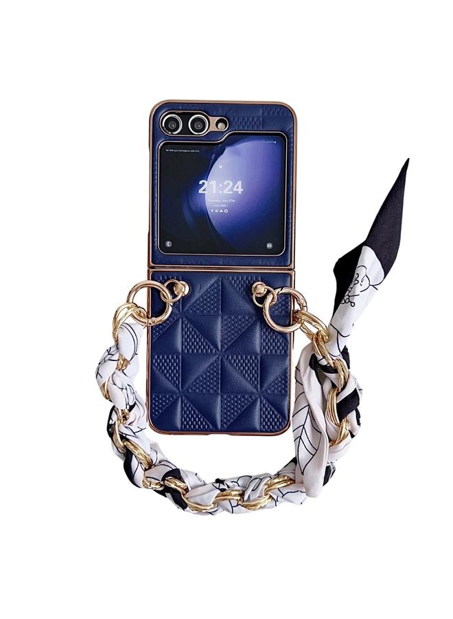 S-TOP Case For Samsung Galaxy Z Flip5 Checkered Scarf Bracelet Phone Case - Image 1