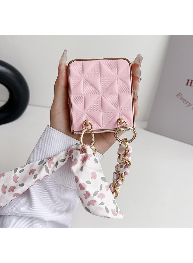 S-TOP Case For Samsung Galaxy Z Flip5 Checkered Scarf Bracelet Phone Case - Image 2