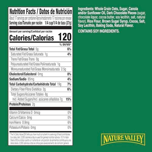 Nature Valley Crunchy Granola Oats and Dark Chocolate Granola Resealable Snack Pouch 16 oz - Image 5