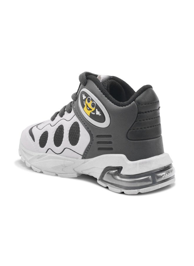 KATS Unisex Kids Grey Sneakers with Chunky Sole and Lace-Ups - Image 4