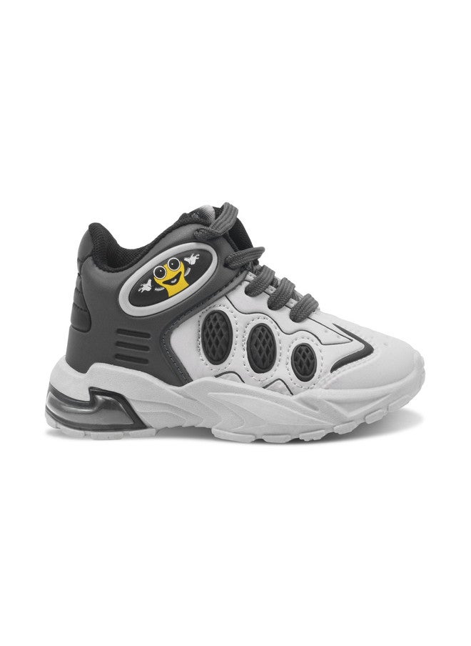 KATS Unisex Kids Grey Sneakers with Chunky Sole and Lace-Ups - Image 3