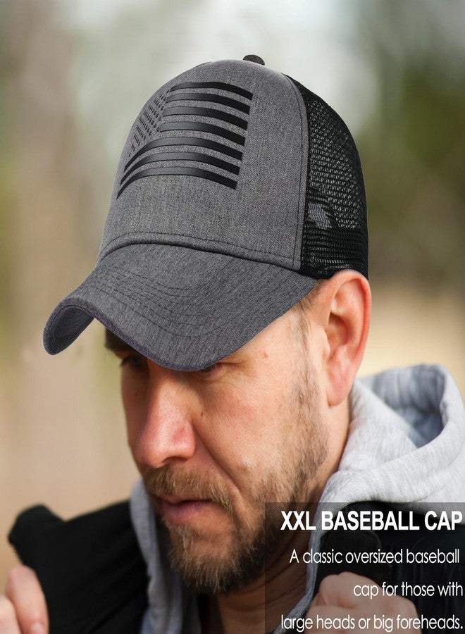 CHUANGLI Oversize XXL American Flag Trucker Hat Sport Snapback Hat, Large Size Breathable Mesh Baseball Cap for Men Big Head - Image 2