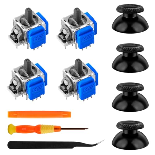 TOMSIN TMR Electromagnetic Joysticks Replacement for Playstation 5 Controller, 4 Pack Anti-Drift magnetic Resistance Stick repair kit for PS5 Controller(Blue) - Image 1