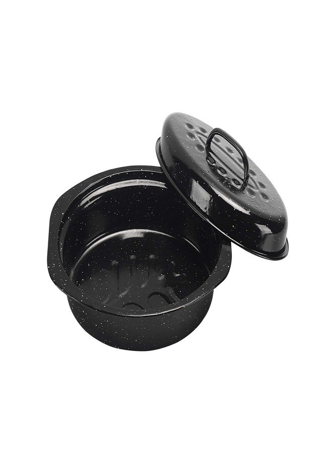 ENAMORY Covered Oval Roaster, 13 inches, Black - Image 2